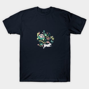 Spring Pattern with Bunnies and Turtles T-Shirt